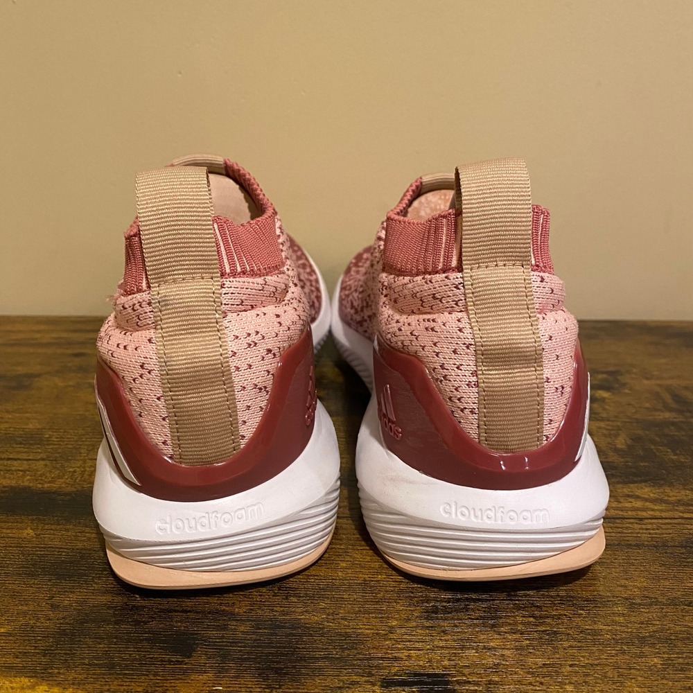 Adidas Cloudfoam Pure Pink Marled Knit Slip On Running Shoes B96354 Womens 7 - Picture 4 of 8